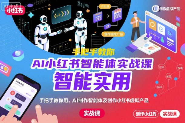 AI小红书智能体实战课，手把手教你用AI制作智能体及创作小红书虚拟产品，提效+内容商业化-蚂蚁汇资源分享项目网