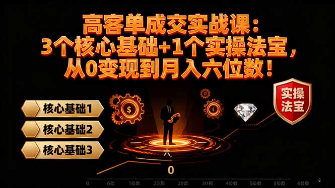 高 客单成交实战课：3个核心基础+1个实操法宝，从0变现到月入六位数！-蚂蚁汇资源分享项目网