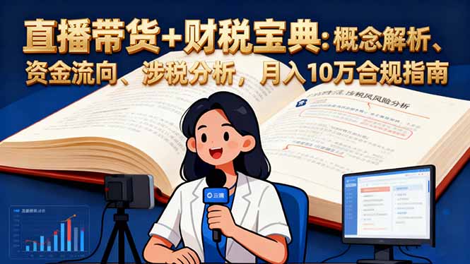 直播带货+财税宝典：概念解析、资金流向、涉税分析，月入10万合规指南-蚂蚁汇资源分享项目网