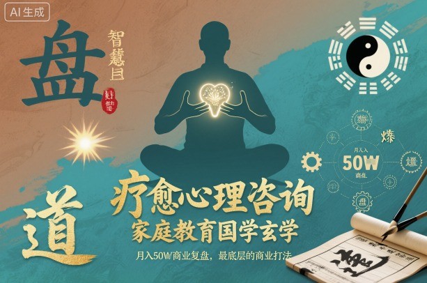 疗愈心理咨询，家庭教育国学玄学，月入50个商业复盘，最底层的商业打法-蚂蚁汇资源分享项目网