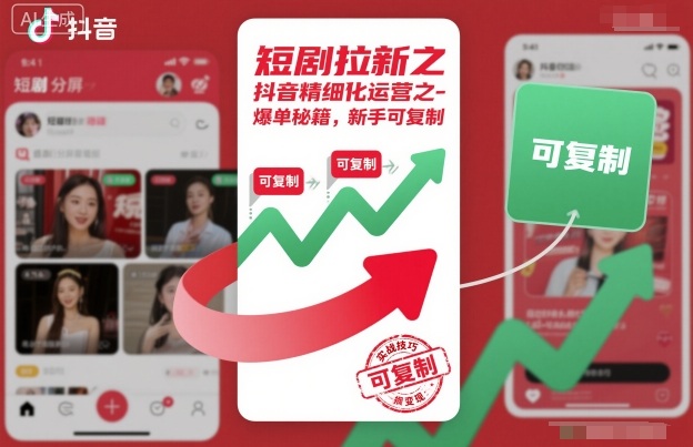 短剧拉新之抖音精细化运营之爆单秘籍，新手可复制-蚂蚁汇资源分享项目网