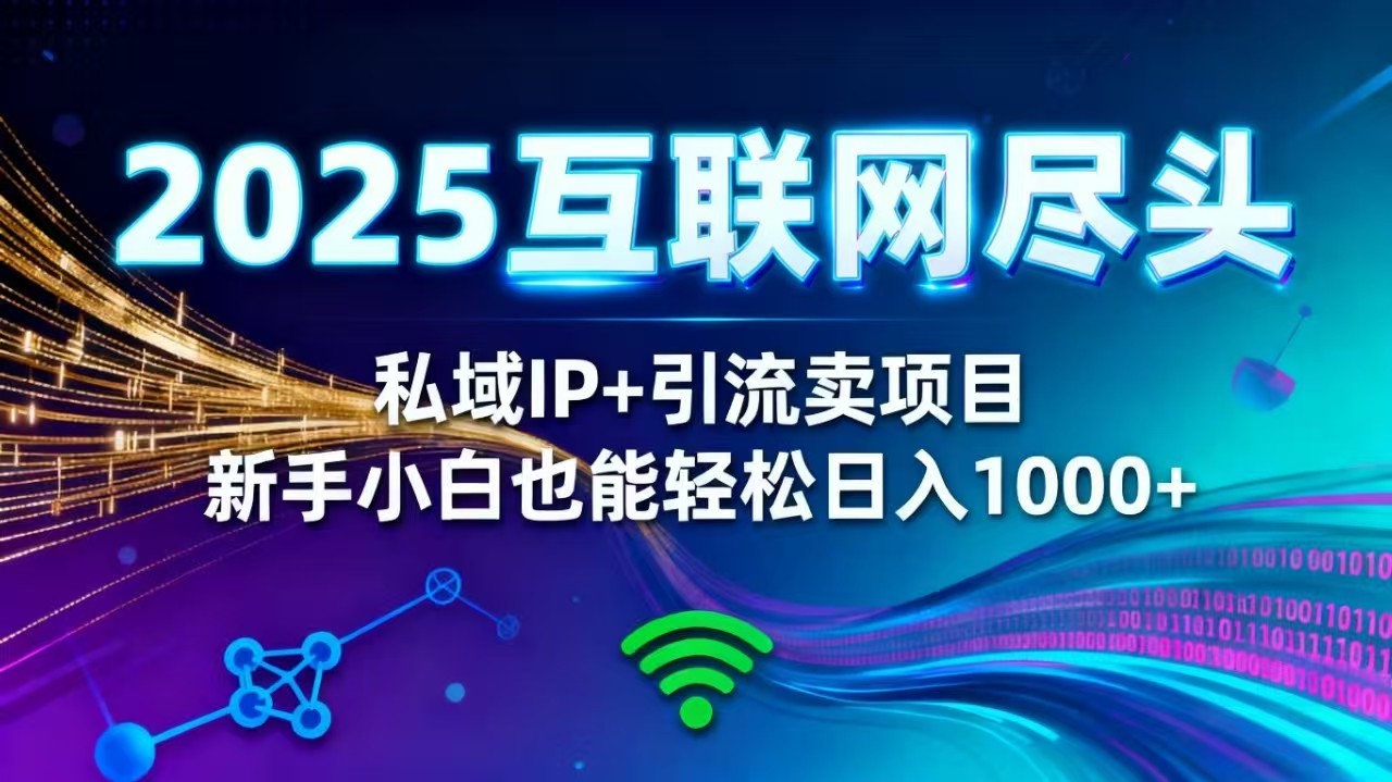 2025网创尽头王炸项目！私域 IP + 精准引流，新手小白在家躺赚日入 1000+-蚂蚁汇资源分享项目网