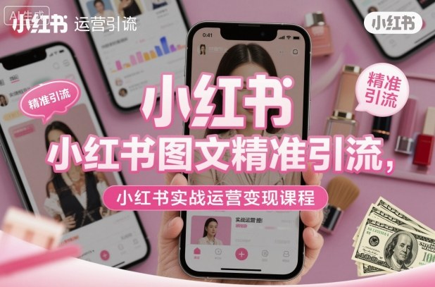 小红书图文精准引流，小红书实战运营变现课程-蚂蚁汇资源分享项目网