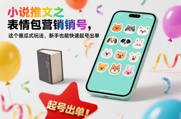 小说推文之表情包营销号，这个傻瓜式玩法，新手也能快速起号出单-蚂蚁汇资源分享项目网