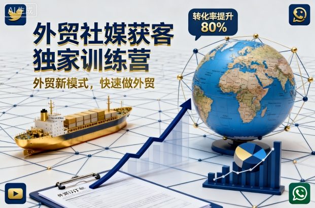 外贸社媒获客独家训练营，外贸新模式，快速做外贸(更新)-蚂蚁汇资源分享项目网