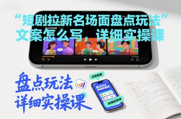 短剧拉新名场面盘点玩法文案怎么写，详细实操课-蚂蚁汇资源分享项目网