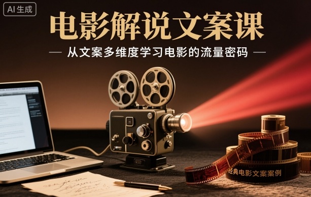 电影解说文案课，从文案多维度学习电影的流量密码-蚂蚁汇资源分享项目网
