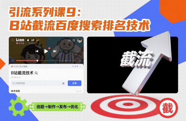 引流系列课9：B站截流百度搜索排名技术-蚂蚁汇资源分享项目网
