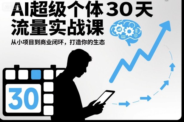 AI超级个体30天流量实战课，从小项目到商业闭环，打造你的生态-蚂蚁汇资源分享项目网