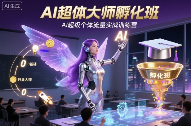AI超体大师孵化班，AI超级个体流量实战训练营-蚂蚁汇资源分享项目网