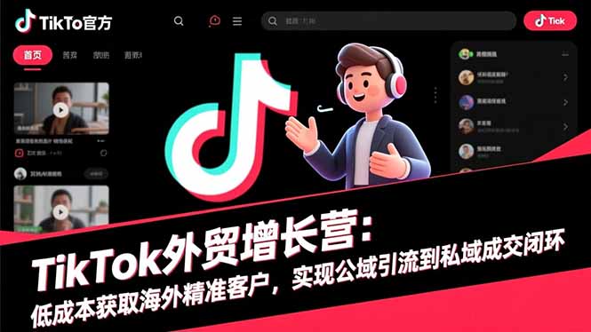 TikTok外贸增长营：低成本获取海外精准客户，实现公域引流到私域成交闭环-蚂蚁汇资源分享项目网