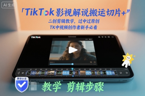 TikTok影视解说搬运切片+二创剪辑教学，过中过原创，TK中视频创作者新手必看-蚂蚁汇资源分享项目网