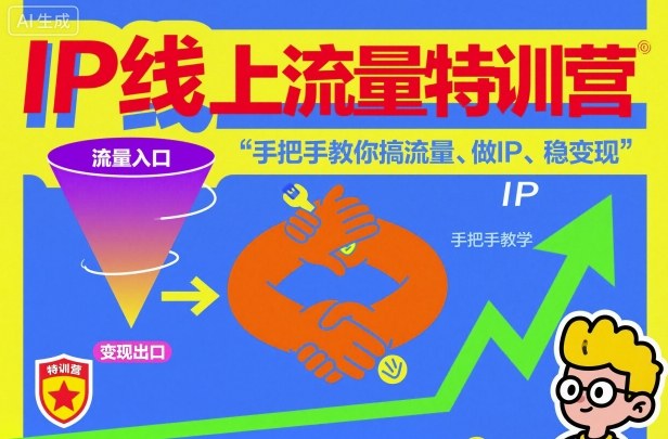 IP线上流量特训营，手把手教你搞流量、做IP、稳变现-蚂蚁汇资源分享项目网