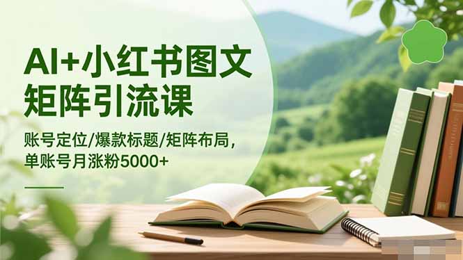 AI+小红书图文矩阵引流课：账号定位/爆款标题/矩阵布局/单账号月涨粉5000+-蚂蚁汇资源分享项目网