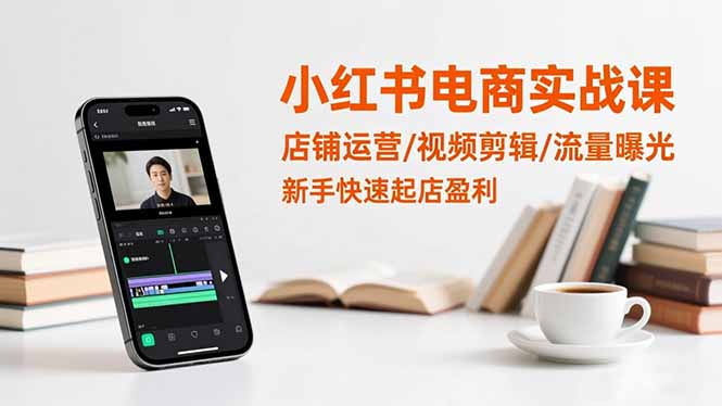 小红书电商实战课：店铺运营/视频剪辑/流量曝光，新手快速起店盈利-蚂蚁汇资源分享项目网