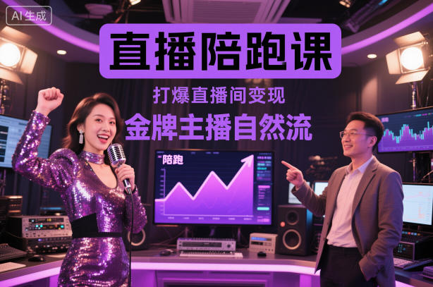 直播陪跑课，金牌主播自然流打爆直播间，复制高变现玩法-蚂蚁汇资源分享项目网