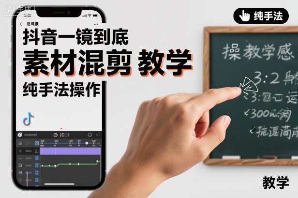 抖音一镜到底素材混剪教学，纯手法操作-蚂蚁汇资源分享项目网