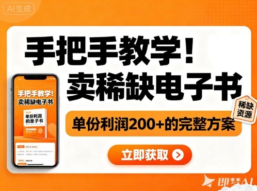 手把手教学！在小红书卖稀缺电子书，单份利润2张+的完整方案-蚂蚁汇资源分享项目网