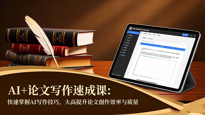 AI+论文写作速成课：快速掌握AI写作技巧，大幅提升论文创作效率与质量-蚂蚁汇资源分享项目网