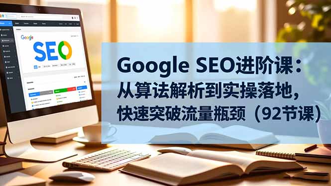 Google SEO进阶课：从算法解析到实操落地，快速突破流量瓶颈(92节课-蚂蚁汇资源分享项目网