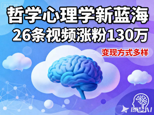 短视频新蓝海，哲学心理学赛道，26条视频涨粉130W，变现方式多样-蚂蚁汇资源分享项目网