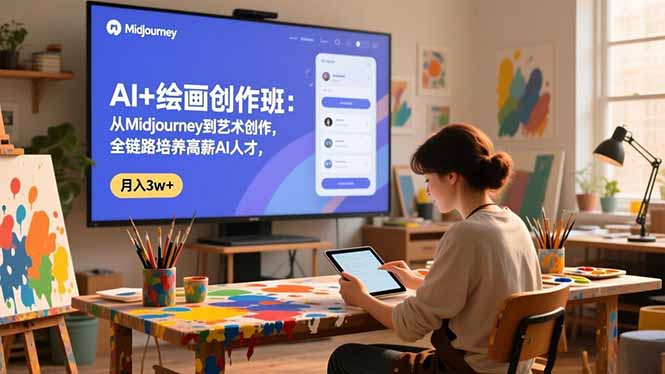 AI+绘画创作班：从Midjourney到艺术创作，全链路培养高薪AI人才，月入3w+-蚂蚁汇资源分享项目网