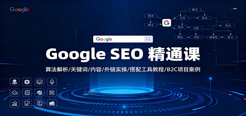 Google SEO 精通课：算法解析/关键词/内容/外链实操/搭配工具教程/B2C项目案例-蚂蚁汇资源分享项目网