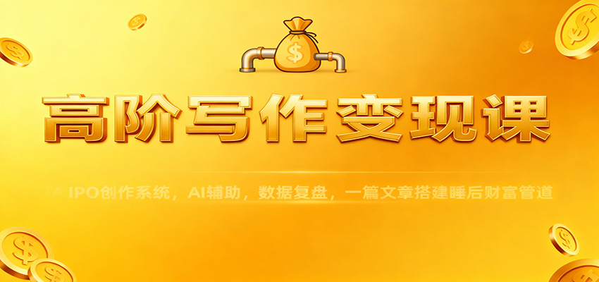 高阶写作变现课：IPO创作系统，AI辅助，数据复盘，一篇文章搭建睡后财富管道-蚂蚁汇资源分享项目网