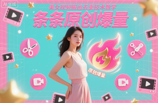 美女视频搬运去重技术教学，条条原创爆量-蚂蚁汇资源分享项目网