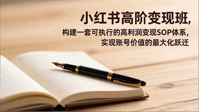小红书高阶变现班，构建一套可执行的高利润变现SOP体系，实现账号价值的最大化跃迁-蚂蚁汇资源分享项目网