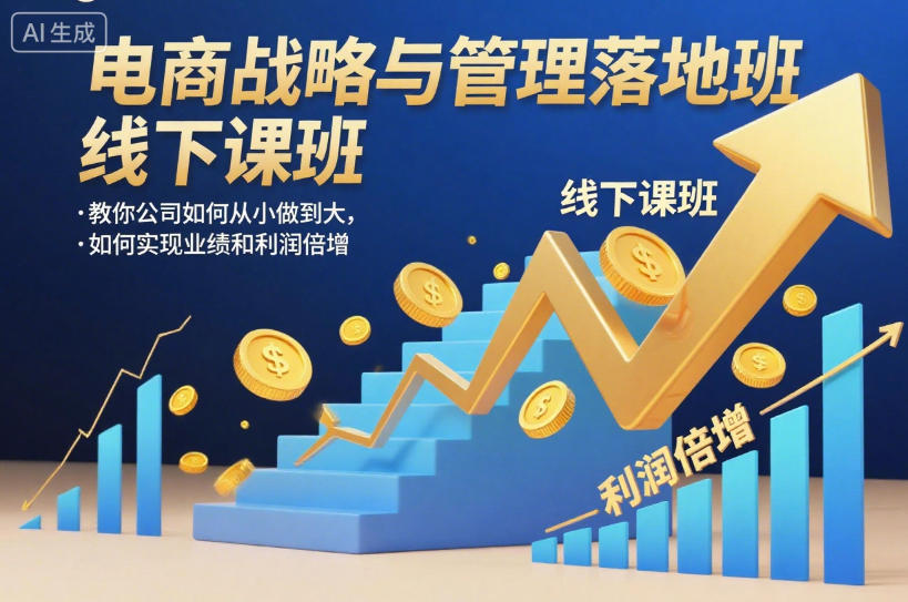 电商战略与管理落地班线下课，教你公司如何从小做到大，如何实现业绩和利润倍增【录音】-蚂蚁汇资源分享项目网