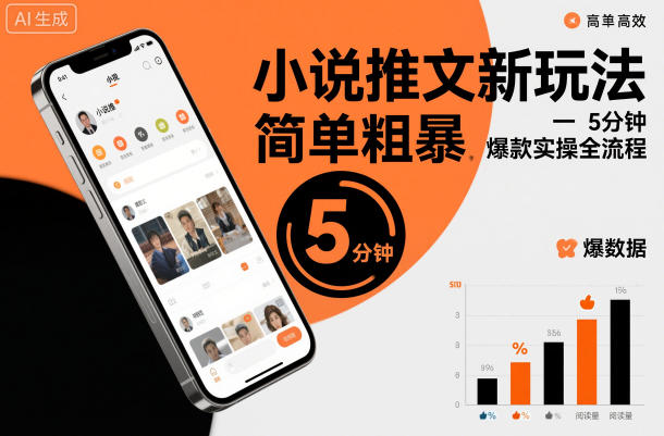 小说推文新玩法，简单粗爆，5分种一个爆款实操全流程-蚂蚁汇资源分享项目网