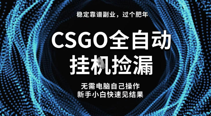 【稳定副业】全球最热门游戏CSGO全自动捡漏，最新玩法，新手小白日入5张+【揭秘】-蚂蚁汇资源分享项目网
