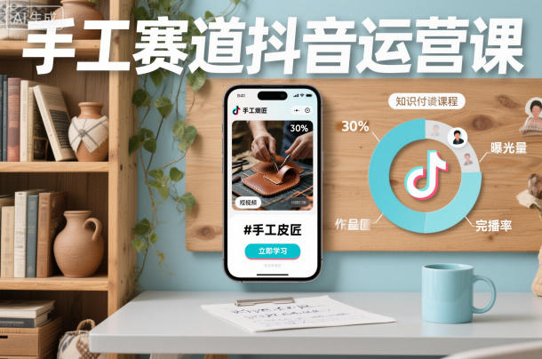 手工赛道抖音运营课，手工赛道流量运营-蚂蚁汇资源分享项目网