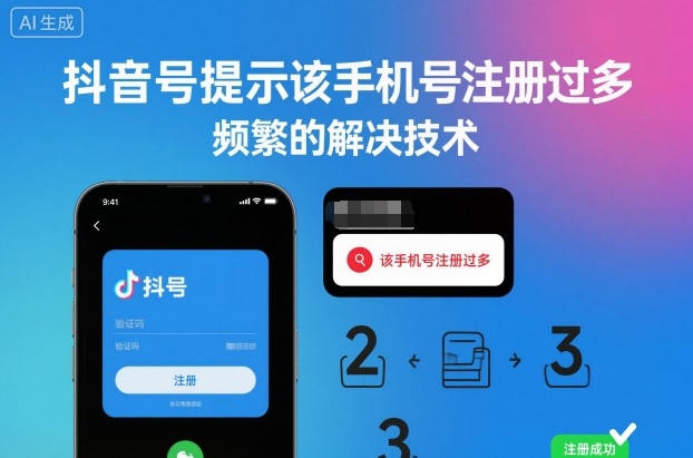 抖音号提示该手机号注册过多，频繁的解决技术-蚂蚁汇资源分享项目网