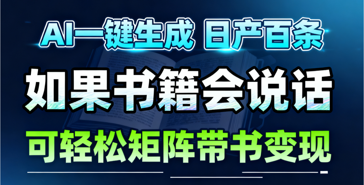 AI书籍会说话，轻松带书变现，月入3W+-蚂蚁汇资源分享项目网