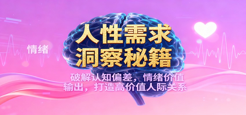 人性需求洞察秘籍，破解认知偏差，情绪价值输出，打造高价值人际关系-蚂蚁汇资源分享项目网