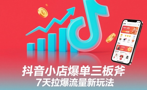 抖音小店爆单三板斧，7天拉爆流量新玩法-蚂蚁汇资源分享项目网
