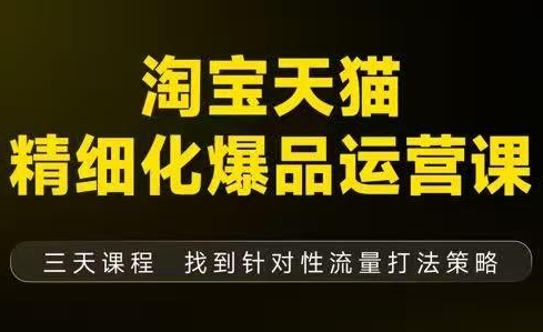 猫课子幽·淘宝天猫精细化爆品运营【音频+字幕+文档】(9月12-14杭州线下课)-蚂蚁汇资源分享项目网