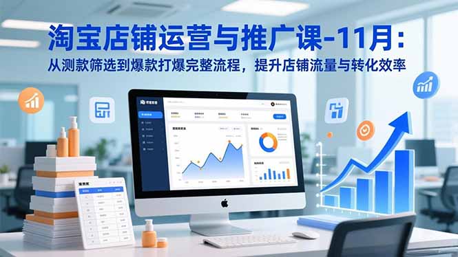 淘宝店铺运营与推广课-11月：从测款筛选到爆款打爆完整流程，提升店铺流量与转化效率-蚂蚁汇资源分享项目网