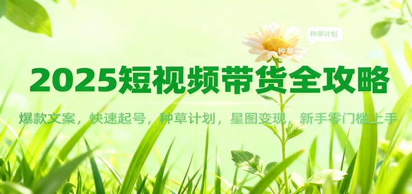 2025短视频带货全攻略：爆款文案，快速起号，种草计划，星图变现，新手零门槛上手-蚂蚁汇资源分享项目网