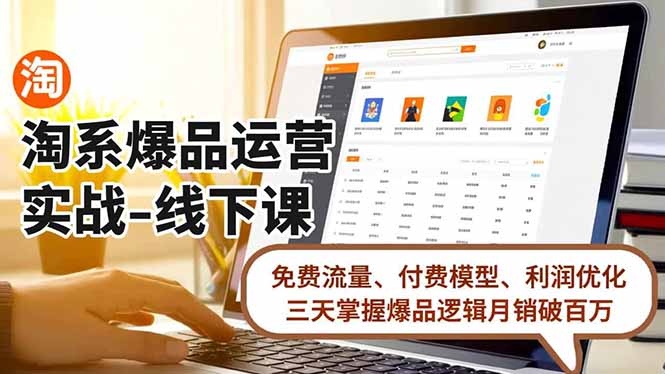 淘系爆品运营实战-线下课，免费流量、付费模型、利润优化，三天掌握爆品逻辑月销破百万-蚂蚁汇资源分享项目网