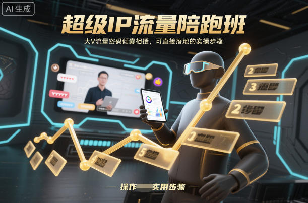 超级IP流量陪跑班，大V流量密码倾囊相授，可直接落地的实操步骤-蚂蚁汇资源分享项目网
