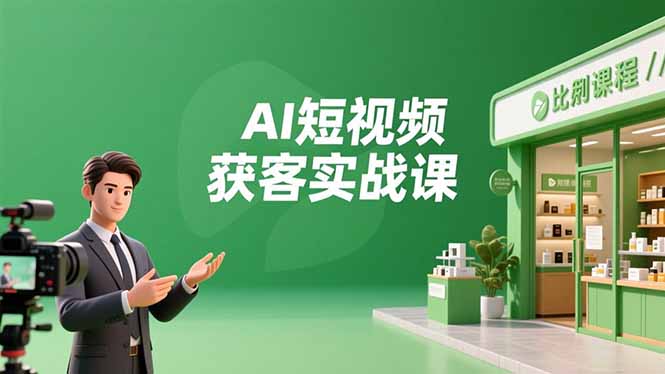AI短视频获客实战课，数字人创作、实体行业应用、精准引流，30天获取客源月入6万+-蚂蚁汇资源分享项目网