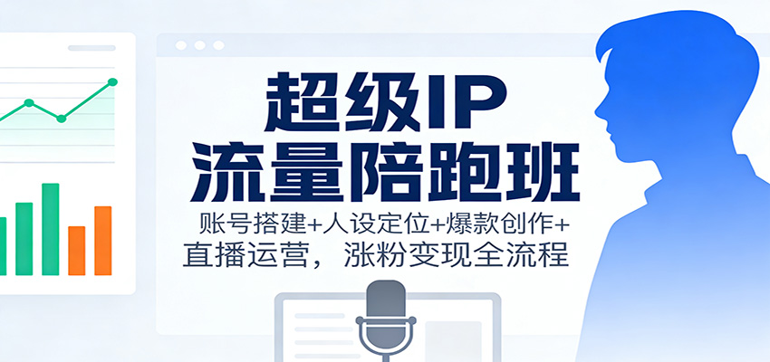 超级IP流量陪跑班：账号搭建+人设定位+爆款创作+直播运营，涨粉变现全流程-蚂蚁汇资源分享项目网