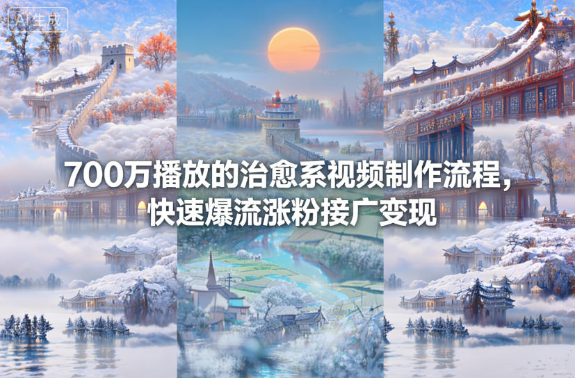 700万播放的治愈系视频制作流程，快速爆流涨粉接广变现-蚂蚁汇资源分享项目网