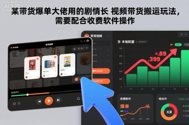某带货爆单大佬用的剧情长视频带货搬运玩法，需要配合收费软件操作-蚂蚁汇资源分享项目网