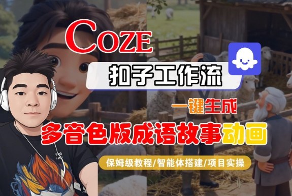 Coze扣子智能体工作流一键生成“多音色版成语故事“动画，全流程保姆级教学-蚂蚁汇资源分享项目网