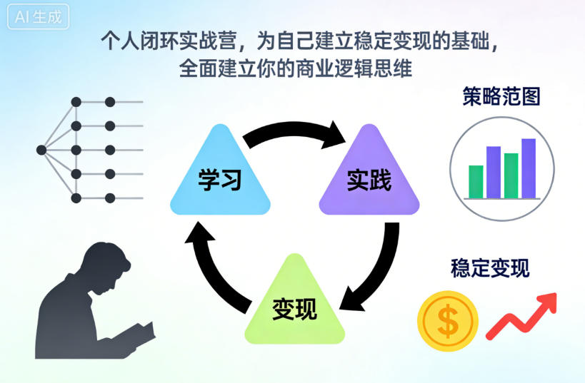 个人闭环实战营，为自己建立稳定变现的基础，全面建立你的商业逻辑思维-蚂蚁汇资源分享项目网
