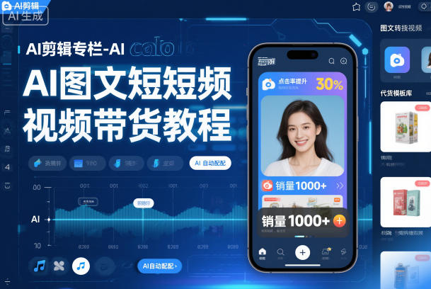 AI剪辑专栏-AI图文短视频带货教程-蚂蚁汇资源分享项目网